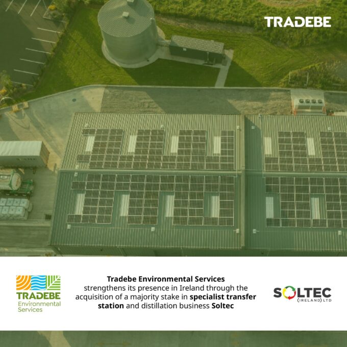 Image for: Tradebe strengthens its presence in Ireland through acquisition of a majority stake in specialist transfer station and distillation business Soltec