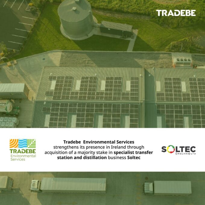 Image for: Tradebe strengthens its presence in Ireland through acquisition of a majority stake in specialist transfer station and distillation business Soltec